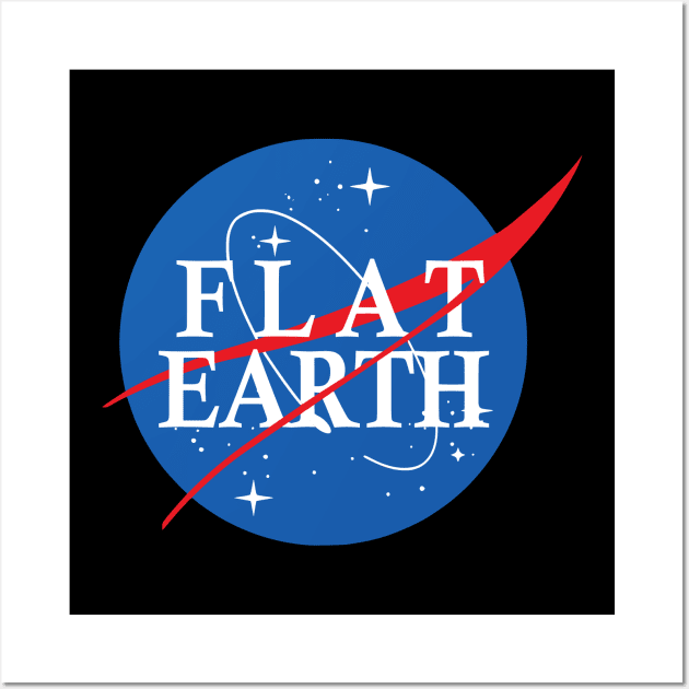 Nasa Flat Earth Logo Wall Art by Nerd_art